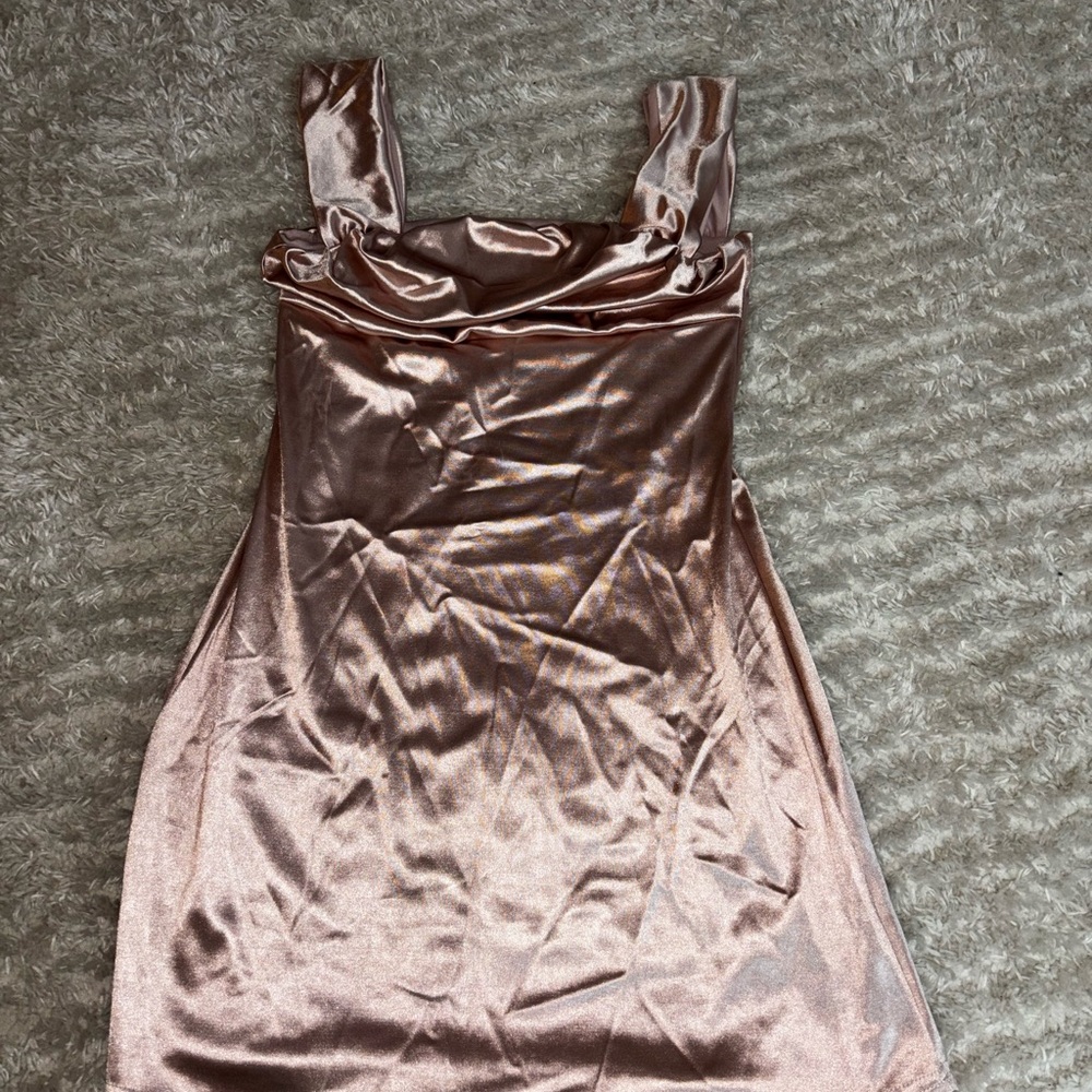 Elegant Satin Pink Dress